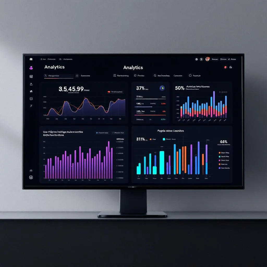 Gelişmiş analitik dashboard gösterimi ve veri görselleştirme ekranı